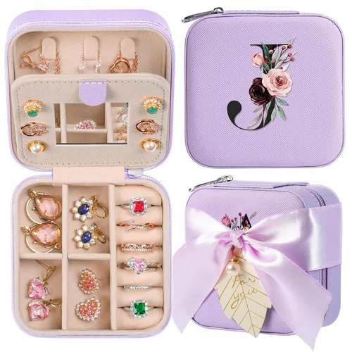 AYGXU Regalos de Navidad para mujeres, joyero esencial de viaje, cajas de joyería personalizadas para mujeres y niñas, regalos de viaje para