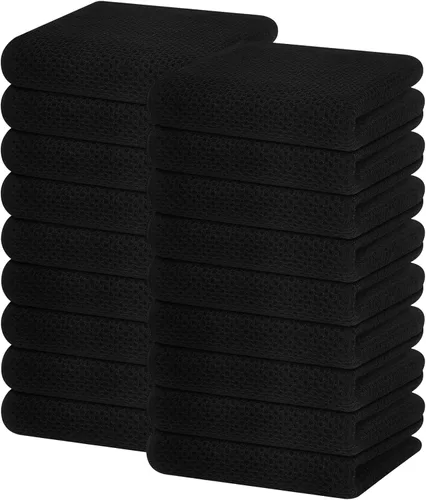 Miniatura 265 de Homaxy Paños de cocina de 100% algodón con tejido de gofre, ultra suaves, absorbentes, de secado rápido, 12 x 12 pulgadas, paquete de 6, amarillo