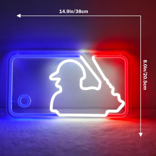 Miniatura 2 de Letreros de Neón de Béisbol Luces de Neón Letreros Luminosos para Pared Letreros LED Regulables para Dormitorio Habitación de Chicos Club Deportivo