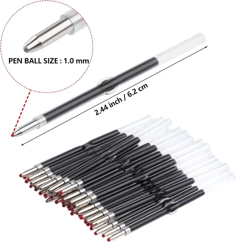 Miniatura 3 de jiebor 100 bolígrafos con cuentas, recambios de bolígrafos de tinta negra de 0.039 pulgadas para bolígrafos de cuentas de plástico, suministros