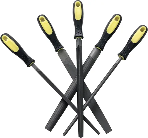 Miniatura 10 de Golden - Juego de limas de madera de 6/8/10 pulgadas (paquete de 3) Dientes de doble corte de la marca Golden para dar forma a metal suave