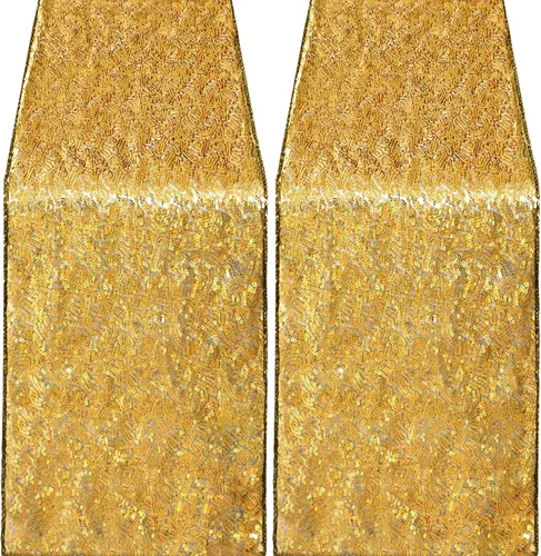 Miniatura 34 de Pufogu - Camino de mesa de lentejuelas brillantes de 12 x 72 pulgadas para fiestas de cumpleaños, decoración de bodas, despedidas de soltera