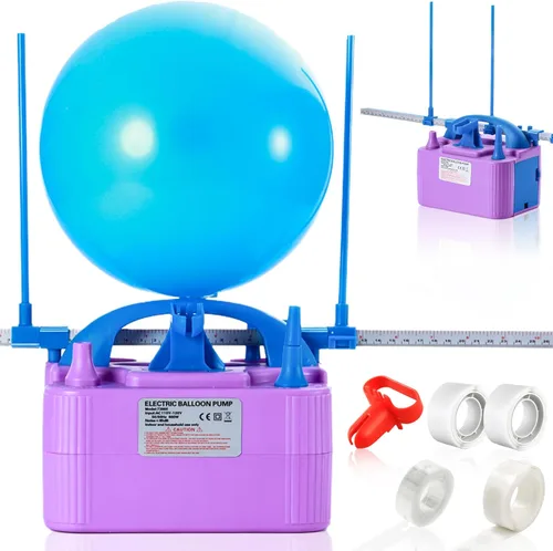 Miniatura 10 de Bomba de globo eléctrica, bomba de aire eléctrica de repuesto manual para globos, bomba de inflado de globo estándar de EE. UU., bomba eléctrica
