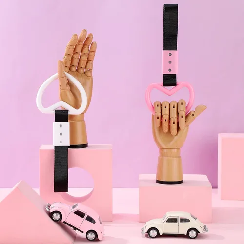 Miniatura 2 de 2 anillos en forma de corazón, correas para manija de automóvil, dije de deriva para parachoques trasero, anillo de advertencia, decoración