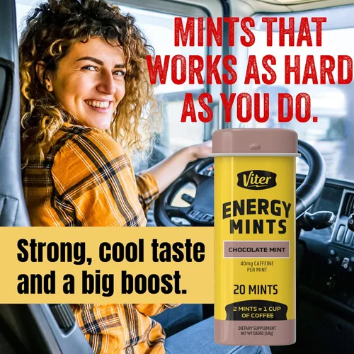 Miniatura 9 de Viter Energy Mentas con Cafeína 40mg de Cafeína, Vitaminas B, Sin Azúcar. (Menta Chocolate, 20 piezas, Paquete de 6)
