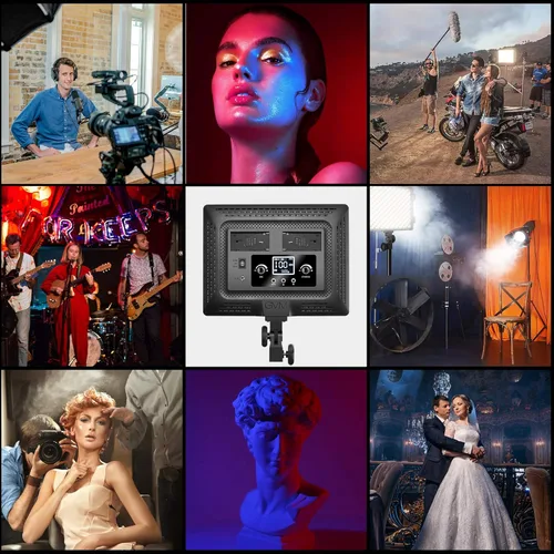 Miniatura 7 de GVM - Kit de iluminación LED RGB para fotografía, 50 W bicolor 3200K-5600K luces de estudio, 2 paquetes de 672 cuentas LED, control de aplicación