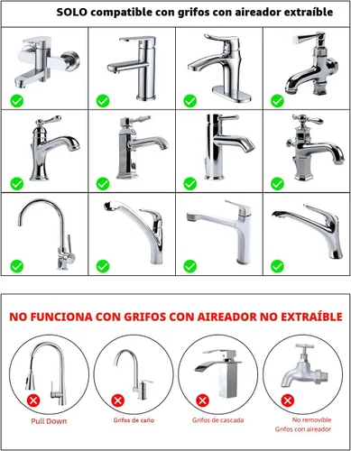 Miniatura 6 de Kit de adaptador de grifo Hibbent, adaptador de aireador giratorio para conectar manguera de jardín - Adaptador de grifo de fregadero de cocina