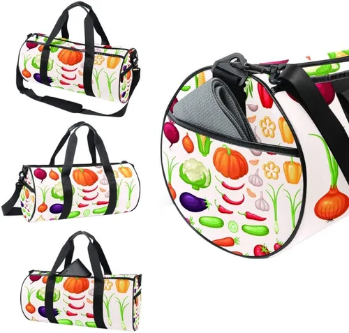 Miniatura 3 de AISSO Duffel Bag for Women Men Healthy Vegetables Sports Gym Tote Bag Weekend Overnight Travel Bag Outdoor Luggage Handbag
