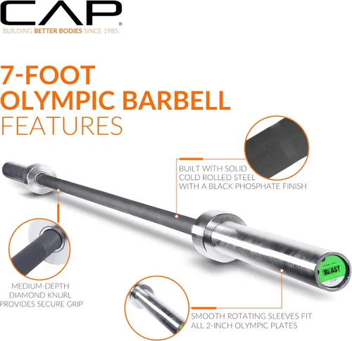 Miniatura 3 de Cap Barbell Barra olímpica Pro Series de 7 pies Opciones de barra olímpica y de potencia