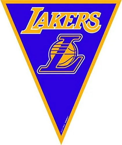 LA Lakers - Banderín de plástico morado y amarillo de la NBA de 12 pies (paquete de 1), perfecto para celebraciones en interiores y exteriores y