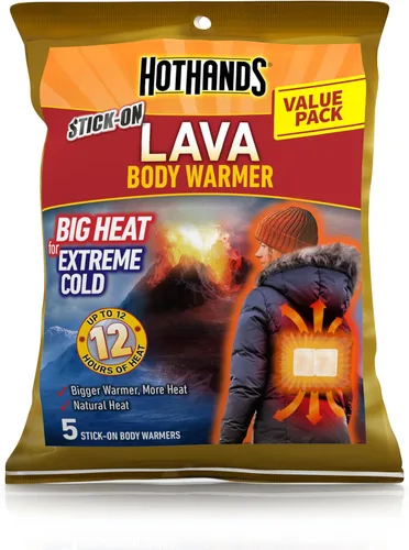 HOTHANDS LAVA - Calentadores corporales - Hasta 12 horas de calor constante - Paquete económico a granel de calentadores activados por aire - 5