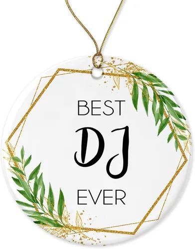 Adorno de Navidad para DJ, regalo de Navidad para DJ, el mejor DJ del mundo, el mejor DJ de todos los tiempos, regalos de DJ impresos en un lado