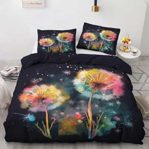 Miniatura 12 de Funda de edredón abstracta tamaño individual Juego de ropa de cama de arte colorido 2 piezas Funda de edredón con patrón de microfibra suave