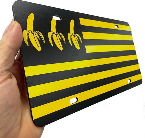 Miniatura 45 de JASS GRAPHIX Placa de matrícula personalizada con la bandera estadounidense de línea amarilla, homenaje personalizado a despachadores y operadores
