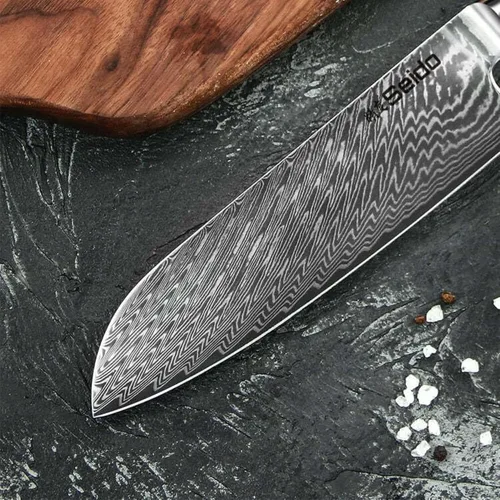 Miniatura 3 de Seido Knives Juego de 7 cuchillos ejecutivos de acero Damasco con núcleo de acero japonés VG-10 Super Steel – Juego de cuchillos de cocina
