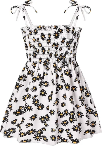 Miniatura 2 de Vestidos florales para bebés y niñas, sin mangas, con tirantes elásticos, para fiesta de flores, vestido de una pieza, falda de verano