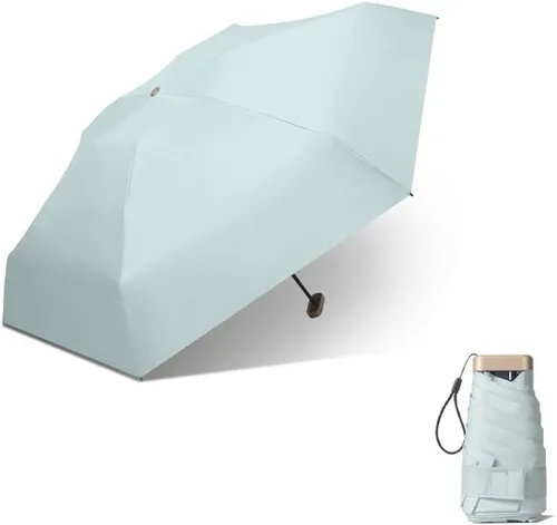 WSSBK - Parasol de 6 varillas, para lluvia, para mujeres, hombres y niñas, antiportátil, plegable, con bolsillo, ultraligero (color D, tamaño 1)