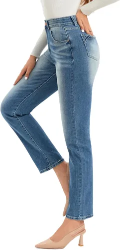 Miniatura 3 de MetHera Rolla - Jeans rectos y elásticos de tiro alto vintage para mujer