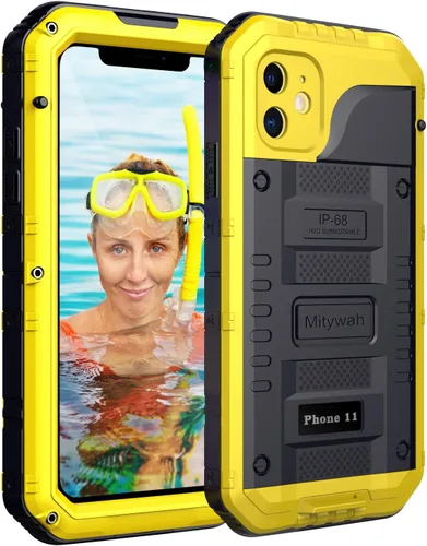 Miniatura 24 de Mitywah Funda impermeable para iPhone 7/iPhone 8 / iPhone SE 2020, funda de metal resistente de grado militar, protección de cuerpo completo