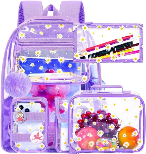 Miniatura 14 de Mochila transparente, resistente bolsa transparente para mujeres y hombres Heavy Duty