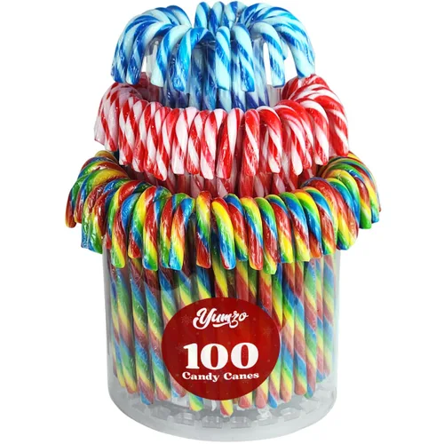 Bastones de caramelo de Navidad, tutti frutti, menta azul/blanca, mezcla de sabores de cereza roja y blanca, bastones de caramelo a granel envueltos