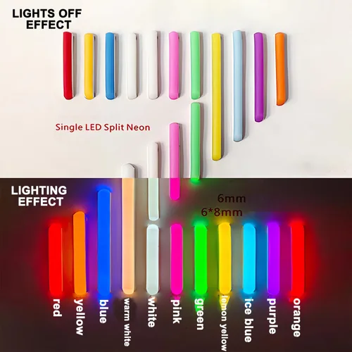Miniatura 4 de JARBIH Cubierta de tira de luz LED flexible de neón separada, 16.4 pies 0.236 in sin desgaste, cubierta de difusor de silicona flexible con 2