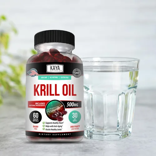 Miniatura 5 de Kaya Naturals - Aceite de krill antártico de 500 mg con Omega 3, EPA, DHA, fosfolípidos y suplemento de astaxantina - Vitamina para el cerebro