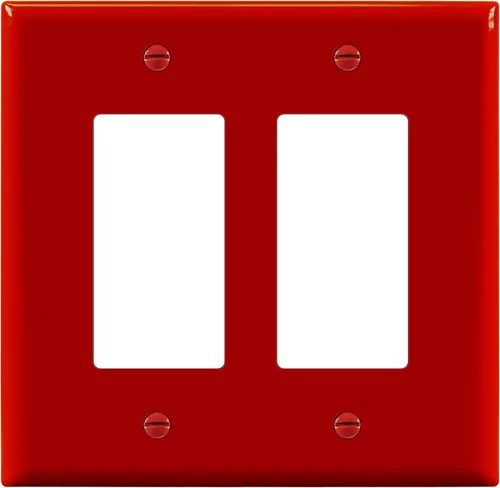 Miniatura 11 de ENERLITES - Cubierta decorativa de interruptor doble, placa de pared de dos salidas, 2 bandas de gran tamaño, 5.50 x 5.50 pulgadas, termoplástico