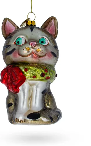 Miniatura 2 de Adorno navideño de cristal soplado con collar brillante