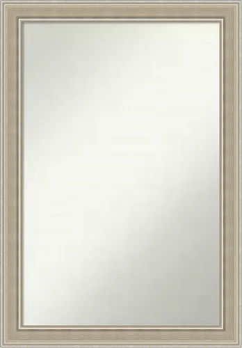 Miniatura 242 de Amanti Art Espejo de baño plateado para sobre fregadero, 23 x 23 pulgadas, espejo cuadrado plateado en ángulo, marco de madera moderno medio, se
