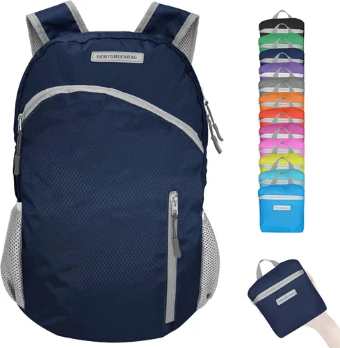 Miniatura 10 de Mochila impermeable plegable 35L para viajes de deportes al aire libre dentro del compartimento de ropa mojada plegable para múltiples 1Azul cielo