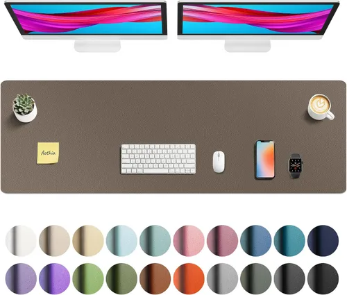 Miniatura 200 de Aothia - Protector de escritorio de cuero sintético, base para mouse, superficie antideslizante e impermeable para escribir y para laptop