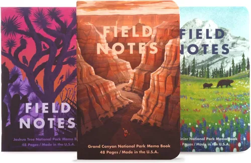 Miniatura 10 de Field Notes: Paquete de 3 cuadernos originales de papel kraft a rayas, para zurdos, con 48 páginas, 3.5 x 5.5 pulgadas Papel rayado para zurdos