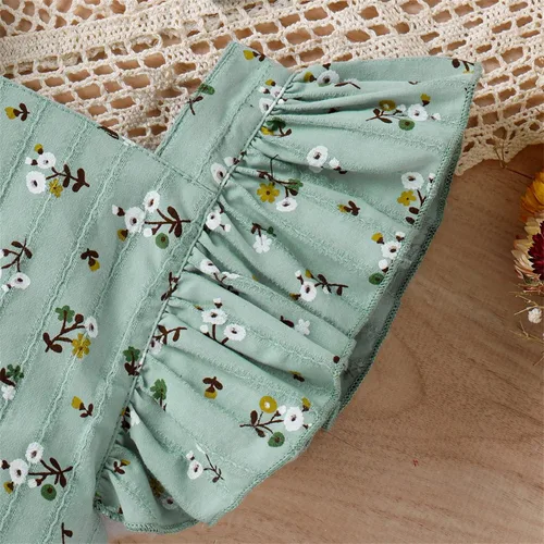 Miniatura 2 de PATPAT Conjunto de 2 piezas de ropa para bebé recién nacido, tela crepé con estampado de margaritas, 100% algodón
