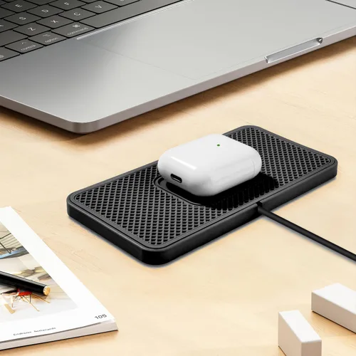 Miniatura 8 de Cargador inalámbrico para automóvil, cargador inalámbrico rápido para teléfono celular, antideslizante, alfombrilla de carga inalámbrica compatible