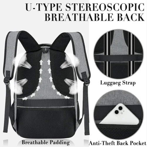 Miniatura 5 de BIKROD Mochila de viaje para laptop para hombres y mujeres, mochilas para la escuela, adolescentes, niños, negocios, antirrobo, mochila delgada