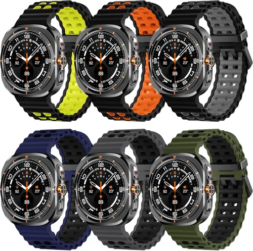 Miniatura 10 de Acextro Paquete de 6 Correas Deportivas Marinas Compatibles con Galaxy Watch Ultra de 47 mm (2025/2024), Correas para Reloj Samsung Watch 7 Ultra