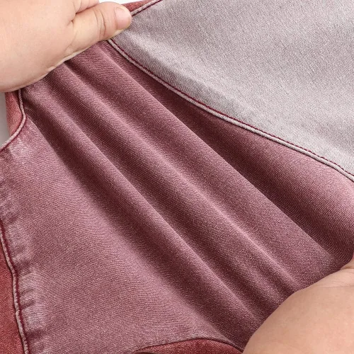 Miniatura 3 de THUNDER STAR Pantalones de mezclilla elásticos de retazos de cintura alta para mujer