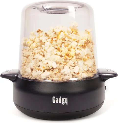 Máquina de palomitas de maíz Gadgy – Máquina eléctrica de aceite caliente de 500W con placa antiadherente, tapa y agitador – Gran popper de 24 tazas