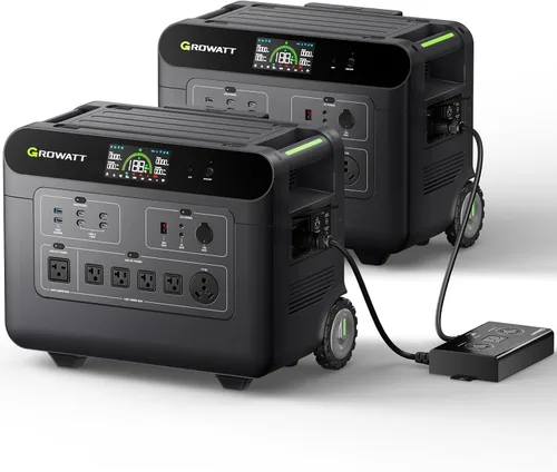 Miniatura 11 de GROWATT Estación de energía portátil de 3600 Wh, generador solar eléctrico HELIOS 3600 para uso doméstico, expandible a salida de CA de 240 V/7200