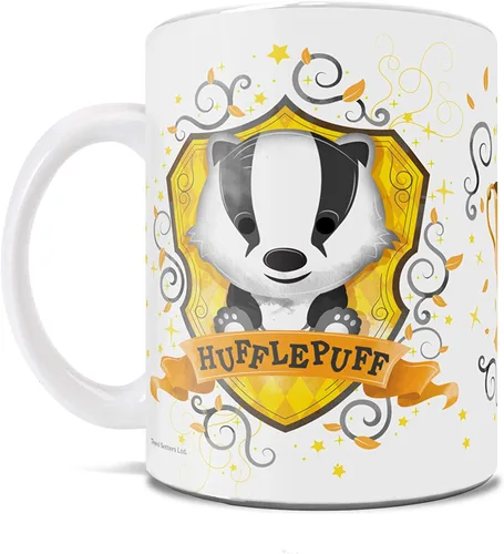 Trend Setters Harry Potter - Hufflepuff - Acuarela Hogwarts Chibi - Taza geek linda - para café, té, cacao o regalo WMUG815