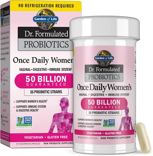 Miniatura 9 de Garden of Life Once Daily Dr.- Probióticos formulados para mujeres, 50 mil millones de UFC, 16 cepas probióticas con orgánico para la salud
