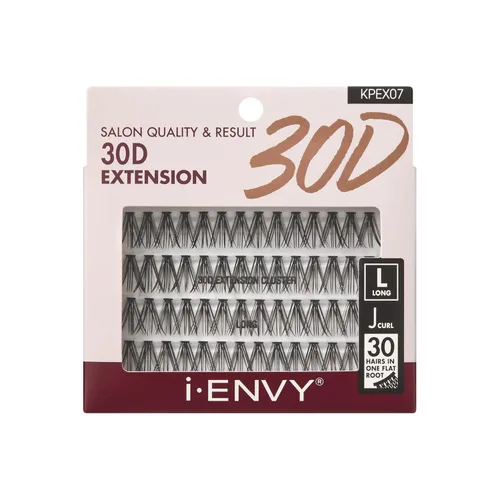 i•ENVY Pestañas individuales en racimo de extensión 30D, fáciles de aplicar, raíz plana de extremo cónico, pestañas de volumen prefabricadas, rizo J
