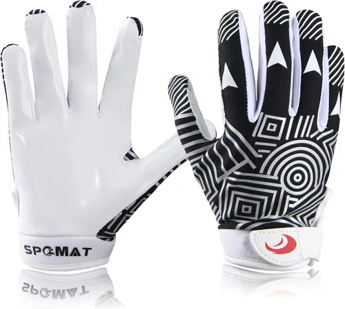 Miniatura 10 de Guantes de fútbol juvenil para niños, guantes receptores de agarre de silicona con capacidad de súper palo para la mejor experiencia de juego