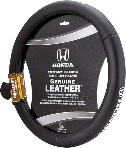 Plasticolor 006744R01 Honda Plasticolor 006744R01 Reemplazo de cubierta para volante de coche, camioneta o SUV de cuero genuino con logotipo de Honda