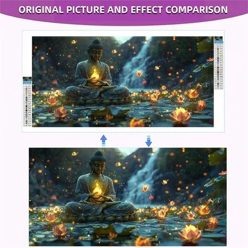 Miniatura 7 de Lotus Statue Diamond Painting Kits for Adults Beginners, 5D Full Drill Diamond Art Kits Gem Art for Home Wall Decor, Rhinestone Embroidery Crafts