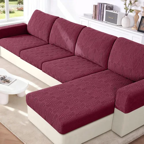 Miniatura 9 de VANSOFY Fundas de cojín para sofá seccional, Fundas de cojín de sofá de jacquard elásticas, Fundas protectoras lavables para muebles de sofá