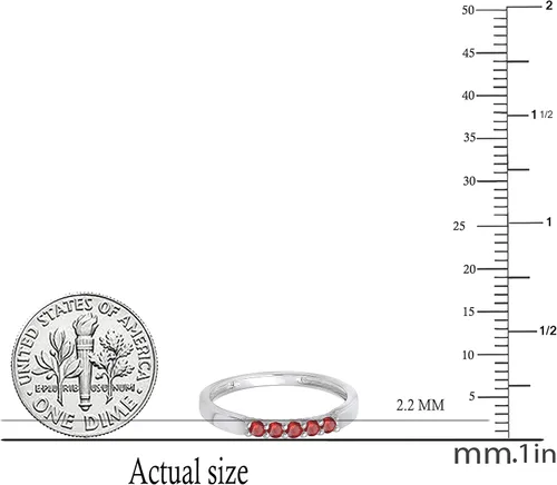Miniatura 33 de Dazzlingrock Collection Anillo de boda redondo de 5 piedras preciosas o diamantes para mujer en oro macizo de 10 K/14 K/18 K