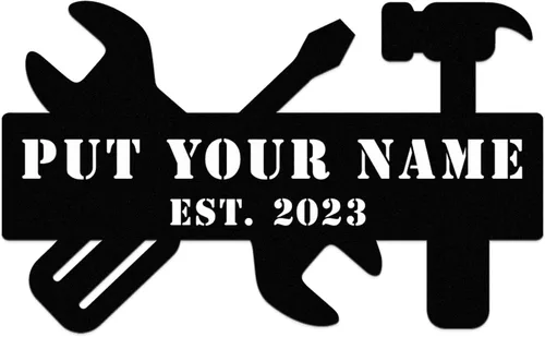 Miniatura 11 de Personalized Metal Garage Sign - Custom Garage Signs for Men, Metal Dad's Garage Signs, Mechanic Workshop Signs Wall Decor, Custom Garage Signs