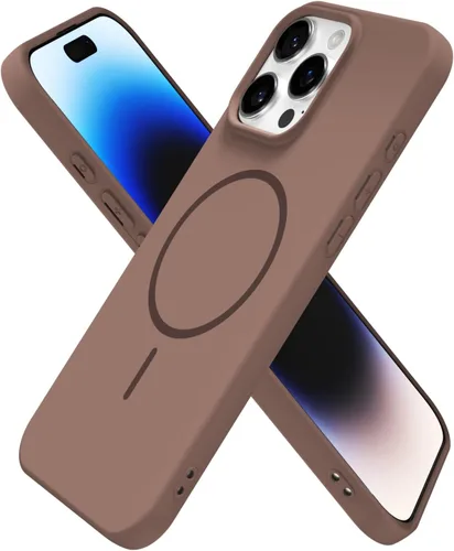 Miniatura 253 de oakxco Funda de silicona Mag Safe para iPhone 17 Pro Max, funda magnética delgada y fina compatible con carga inalámbrica MagSafe, bonita funda Negro